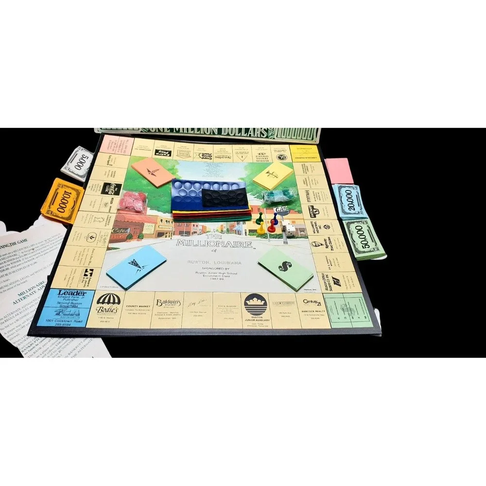 Vtg 1987 Millionaire Game Ruston LA Ltd Ed Board Game Jr High Fundraiser 87 READ